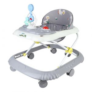 OHMG Trotteur Babywalker 5 en 1 Chariot d'&eacute;veil et de marche Trotteur,Fonction basculante Transat avec roulettes,Lumi&egrave;re,Musique,Aire de jeu Table &agrave; manger Trotteur Pliable (jusiZL, neuf)