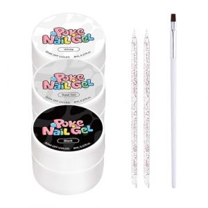 Tanakeji Set de Vernis &agrave; Ongles Gel - Gel de Dessin Noir et Blanc | Set de Vernis &agrave; Ongles | Pour Femmes D&eacute;butantes &agrave; Domicile Salon Studio Manucure et Soin (liuxudonG, neuf)