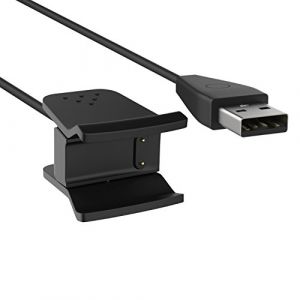 MoKo Chargeur avec Bouton de Réinitialisation Compatible avec Fitbit Alta HR, Clip de Chargement avec Câble de Chargement USB de 55 cm, Pas pour Fitbit Alta, Noir (KnoWhite, neuf)