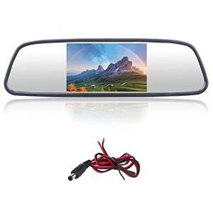 Écran de Rétroviseur de 5 Pouces Intérieur du Moniteur de la Caméra de Recul Accessoires D'auto D'affichage Arrière 2 Canaux D'entrée ABS Universel pour Coffre de Voiture DC12-24V (Entatial, neuf)