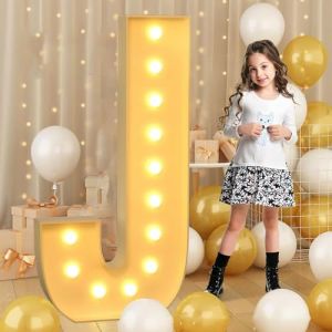 Lettre J g&eacute;ante lumineuse &agrave; LED de 70 cm-2,3 pieds, panneau lumineux marquise en mosa&iuml;que, lampes &agrave; lettres LED pour Saint-Valentin, anniversaire, No&euml;l, Nouvel An (TaiYuanCaiYiDianZiShangWuYouXianGongSi, neuf)