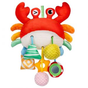 Accevo Jouet &agrave; suspendre en forme de crabe pour poussette avec pince, miroir, petite clochette, hochets, froissement, couinement, jouets pour b&eacute;b&eacute; de 3 &agrave; 6 mois, id&eacute;al pour gar&ccedil;ons et filles (ACCEVO-EU, neuf)