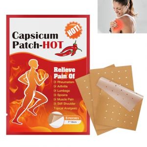 Patch Thermique en Capsaïcine Naturelle,Patch de Soulagement de la Douleur,Patch Chauffant Dos Pour Genoux,Patchs Thermiques Corporels,Patch Chauffant Anti-douleur 24PC (Qinuurod, neuf)