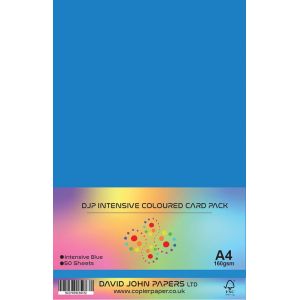 DJP Lot de 50 feuilles cartonn&eacute;es color&eacute;es Bleu intense 160 g/m&sup2; (Dustpic Ltd, neuf)