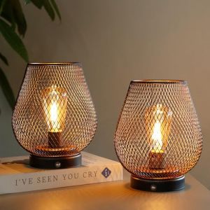 JHY DESIGN Lampe de chevet tactile dimmable Lot de 2 lampes rechargeables alimentées par batterie avec ampoule LED sans fil pour les mariages, de patio à l'intérieur et à l'extérieur (œuf de bronze) (JHY DESIGN, neuf)