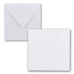 FarbenFroh® by GUSTAV NEUSER® Lot de 25 cartes simples, carrées, 15 x 15 cm, avec enveloppes, en blanc intense, pour cartes de vœux, etc. (GUSTAV NEUSER GmbH, neuf)