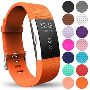 Yousave Accessories Bracelet De Rechange Compatible Pour FitBit Charge 2, Sangle De Remplacement Pour Le FitBit Charge 2 - Petit - Orange (Yousave, neuf)