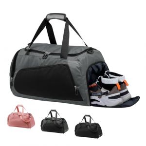 HUA ANGEL Grand Sac de Sport Homme Femme avec Compartiment Chaussures et Poche Humide Imperméable Sac de Voyage Fille Garcon Sac Sport Fitness Weekend Piscine Danse Boxe Basket Foot Judo (HUAANGEL, neuf)