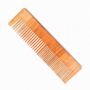 Peigne en bois de Neem artisanal | Naturel et écologique | Réduit les frisottis et l'électricité statique | Idéal pour les cheveux secs, fins ou ayant tendance à s'emmêler. (INKANAT, neuf)