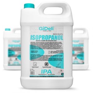 GiDeli Isopropanol 99,9% 15 litres d'alcool isopropylique à haute teneur en alcool pour le nettoyage des composants électroniques, lentilles et écrans, nettoyage des résines avec impression 3D (Posh Sp. z o.o., neuf)