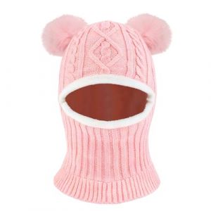 AYPOW Bonnet Cagoule Chaud d'Hiver pour B&eacute;b&eacute; Enfant de 1 &agrave; 6 Ans, Ensemble Chapeau &Eacute;charpe Multifonction Thermique Coupe-Vent pour Filles Gar&ccedil;ons Tout-Petits, Chapeaux Masque Tricot&eacute; Doubl&eacute; en Polaire (lipsd eu, neuf)