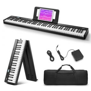 Eastar Piano Électroniques Pliable, Clavier Semi-lourd Pleine Taille 88 Touches, Bluetooth Numérique Clavier de Piano Avec sac de Piano, EP-10 (Eastar Music, neuf)