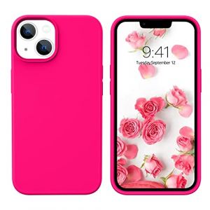 DUEDUE Coque pour iPhone 13, Silicone Fine Rigide Antichoc, Coque de T&eacute;l&eacute;phone pour iPhone 13 Protection Int&eacute;grale, Doublure Micro Fibre Anti Rayures Etui pour iPhone 13 6,1 Pouces, Rose Rouge (XL-Direct, neuf)
