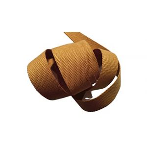 Ruban SANGLE Tressé OCRE 30 mm - AU MÈTRE (ocre, 30 mm) (ILC MERCERIE PARADIS, neuf)