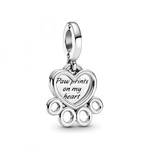 Annmors Femme Charms C&oelig;urs et Empreinte de Pattes Argent Sterling 925 Pendentif pour Bracelet (Annmors Official Jewelry, neuf)