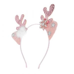 FRCOLOR 1 Pc Bandeau Ramure Casque en bois de cerf cerceau de cheveux en corne de cerf lumi cute bandana cerceau de cheveux de noël cerceau de cheveux de cerf de noël Acier inoxydable rose (Laners, neuf)