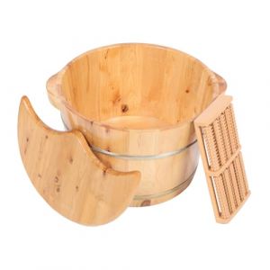 HAPINARY Bassine Bain De Pieds En Bois Massif Grosse Taille &Eacute;paisse Couvercle Et Billes De Massage Pour D&eacute;tente Familiale Usage Domestique Hiver (Gan Gardner, neuf)