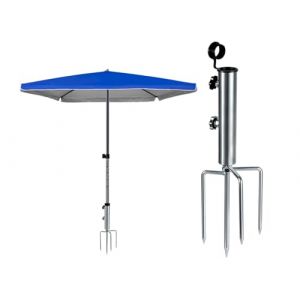Abiyou Support de Parasol Amovible, Support de Parasol de Plage, Piquet Parasol Plage, R&eacute;glable Fishing Pied de Parasol, Support Parasol de Peche, pour Jardin, Pelouse, Plage, P&ecirc;che (Abiyi, neuf)