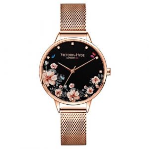 VICTORIA HYDE Mode &Eacute;l&eacute;gant Montres Femmes Or Rose Acier Inoxydable Montre Bracelet &agrave; Quartz Analogique Etanche (Victoria-Hyde, neuf)