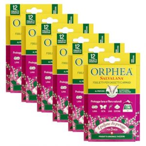Orphea Salvalana Lot de 6 paquets de 12 feuilles pour tiroirs et armoires, pour laine et v&ecirc;tements toute la saison (CorpoeCapelli, neuf)