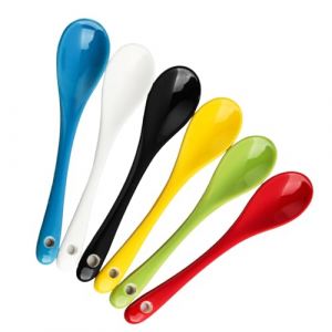 Annlpoy 6 pi&egrave;ces cuill&egrave;res &agrave; &oelig;ufs en porcelaine Color&eacute;es, cuillere a cafe petite cuill&egrave;re cuill&egrave;res &agrave; dessert, coquetiers, Couverts &eacute;l&eacute;gants et robustes pour la table du petit d&eacute;jeuner et Plus (YuChuJi, neuf)