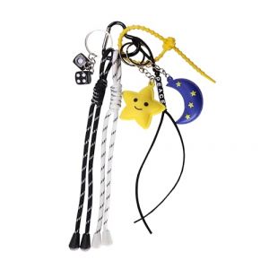 Georgie Porgy Accessoires pour Sac à Main Bijou de Sac à Main pour Femmes Pendentif de Sac pour Sac à dos Sac de sport Porte-clés Cadeau d'anniversaire pour filles (Étoile Lune Paix) (Georgie Porgy, neuf)
