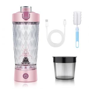 MeYuxg Shaker &agrave; prot&eacute;ines &eacute;lectrique, 650 ml, sans fil, avec fonction m&eacute;lange, gobelet m&eacute;langeur automatique avec r&eacute;cipient &agrave; poudre et brosse de nettoyage, pour le sport, le fitness et les voyages (lovehomevp, neuf)