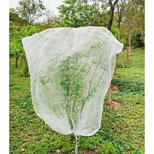 LINSOCLE Filet de Protection pour Arbres Fruitiers 1.8x1.8m - Anti-Insectes & Oiseaux avec Cordon de Serrage - Filet Durable en Polyester pour Cerises/Fruits (Ext&eacute;rieur/Jardin) (Xinkongsky, neuf)