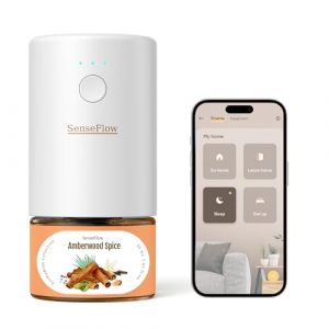 SenseFlow Diffuseur Huiles Essentielles Parfum Maison Smart WLAN SF101S, Ultrasonique Sans Eau, 100 % Végétal, Aromathérapie 120 Jours, pour Maison, Hôtel Jusqu’à 100 ㎡ - Bois d'Ambre Épicé (SenseFlow, neuf)