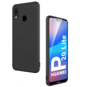 Ruayia Coque pour Huawei P20 Lite, Noir Silicone Case Protection Fine Housse Souple TPU Bumper, Antichoc Mat Black Cover &Eacute;tui - 5,8 Pouces - Noir (EYT, neuf)