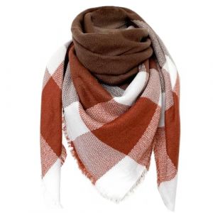 FIFTHAVE &Eacute;charpe Femme Homme Ch&acirc;le Cachemire Ecossaise Mode Ponchos Plaid Foulards Automne Hiver Oversize Cape Glands Scarf Carreaux Chaud Carr&eacute;e Souple &Eacute;tole Couvertures Caf&eacute; (Ysqtech, neuf)