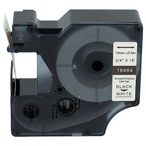vhbw Ruban compatible avec Dymo Rhino 6000, 5000, 5200, 4200, 3000, 1000 imprimante d'étiquettes 5,5m x 19mm Noir sur Blanc, polyester (ElectroPapa, neuf)