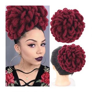 Chignon synthétique bouclé cordon queue de cheval extensible brosse à cheveux pince chignon tresse for les femmes noires Chignon Postiche Cheveux (xuanxuankk, neuf)