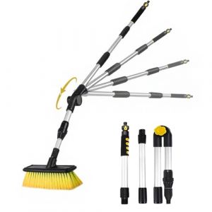 Brosse de lavage de voiture &agrave; long manche de 160 cm, balai de lavage de voiture pliable, longueur r&eacute;glable, peut &ecirc;tre connect&eacute; &agrave; un tuyau d'eau, convient pour le lavage de voiture &agrave; domicile, le (overpassing, neuf)