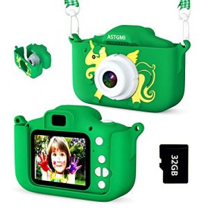 ASTGMI Appareil Photo pour Enfants, 2.0 Pouces Enfant Appareil Photo Numérique, Mini Caméra Enfant Rechargeable Caméscope Cadeau Jouet Filles Garçons de 3 à 10 Ans, vidéo HD 1080p, 32G SD Carte (THEZENAS ALA, neuf)