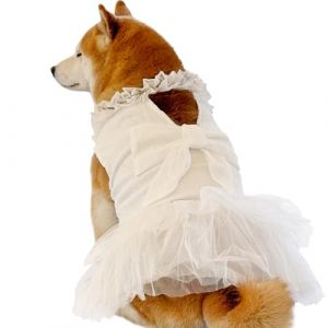 UOSIA Robes pour Chiens de Grande Taille, Robe de mari&eacute;e de Luxe pour Chien, Magnifique Costume de mari&eacute;e avec n&oelig;ud Papillon, Jupe de Princesse pour Chiens de Taille Moyenne, pour l'&eacute;t&eacute;, Les f&ecirc;tes (fenhuibeimeizhan, neuf)