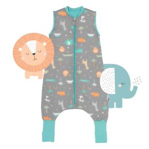 Slumbersac gigoteuse à pieds été pour enfant 1.0 Tog 120 cm légère et douce, Safari | Turbulette avec ouvertures aux jambes et couvre-pieds antidérapants, taille 120-130 cm, pour été & printemps (Schlummersack, neuf)