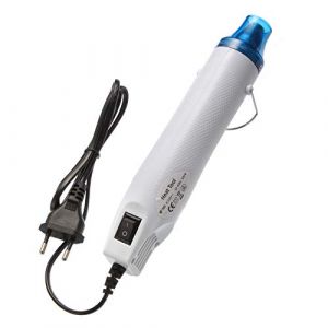Mini Pistolet à air Chaud électrique 300W Mini Shrink Heat Tool Powder Kit de Pistolet à air Chaud température Pistolet à air Chaud DIY pour séchage de la Peinture, Caoutchouc Stamp,Argile chauffante (Hersmay, neuf)