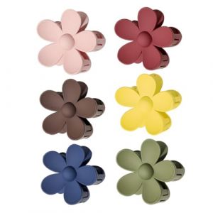 VALICLUD Pinces &agrave; Cheveux Antid&eacute;rapantes pour Queue de Cheval Lot de 6 Grosse Pince Finition Mate Motif Fleur Couleurs Vari&eacute;es pour Coiffure Femme Maison et Sorties (MOUBACK, neuf)
