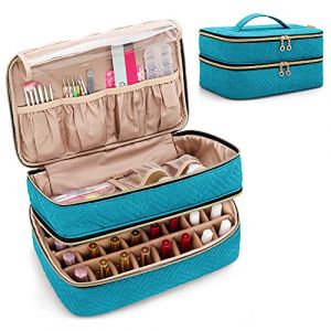 BAFASO Sac Organisateur de Vernis &agrave; Ongles pour 40 Bouteilles (15 ml - 0,5 fl.oz), Rangement pour Vernis &agrave; Ongle avec Sections de Rangement pour Outils de Manucure, &Eacute;tui pour Vernis &agrave; Ongles, Sarcelle (SILIDE EU, neuf)
