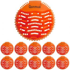 Qanmua 10 Pièces Ecrans pour Urinoir, Pastilles Urinoir Tapis d'Urinoir Désodorisant pour Urinoir, Urinal Screen pour H?tels Bureaux Restaurants et écoles Anti-projections et Anti-odeurs Orange (Qanmua Official Store, neuf)