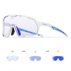 KAPVOE Lunette de Cyclisme Photochromique Homme Lunette V&eacute;lo Route TR90 Cadre Lunette VTT Femme Transparente Lunette Cycliste Protection UV400 Lunette de Soleil Sport Pour Running Course Conduite (kapvoe, neuf)