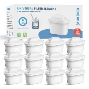 WaterJingYi Filtre &agrave; eau de rechange pour bouilloire Brita&reg; Marella&reg; - Cartouches filtrantes &agrave; eau compatibles avec Maxtra+&reg; Plus Maxtra Pro&reg; All-in-1, r&eacute;duit les TDS, les impuret&eacute;s (12) (WaterJingYi, neuf)