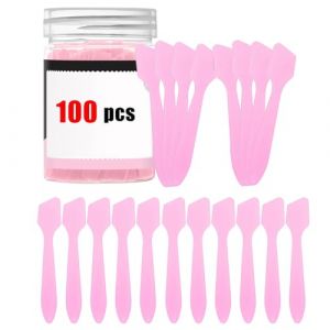 Zasdvn Lot de 100 mini spatules de maquillage avec bord incurvé - Mini spatule cosmétique - Pour une utilisation par les familles, les femmes, les débutants et les maisons (zasdlet, neuf)