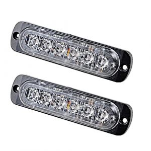 Ricoy Lampe de warning stroboscopique à 6 LED pour voiture - Barre lumineuse pour véhicule de 12 V à 24 V - Balise clignotante de sécurité pour voiture, véhicule utilitaire, bateau, remorque, caravane (Ricoy, neuf)