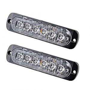 Ricoy Lampe de warning stroboscopique à 6 LED pour voiture - Barre lumineuse pour véhicule de 12 V à 24 V - Balise clignotante de sécurité pour voiture, véhicule utilitaire, bateau, remorque, caravane (Ricoy, neuf)