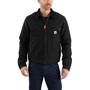 Carhartt Detroit Veste en Toile Lourde avec Doublure Matelass&eacute;e Coupe D&eacute;contract&eacute;e Homme, Noir, L (Eliware, neuf)
