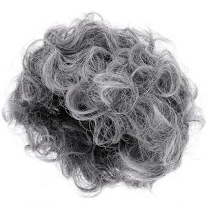 WHAMVOX Perruque Femme Courte Boucl&eacute;e Synth&eacute;tique Gris pour D&eacute;guisement Mamie Accessoire de F&ecirc;te et Cosplay Confortable et Ajustable pour Soir&eacute;es Carnaval (Maybeller, neuf)