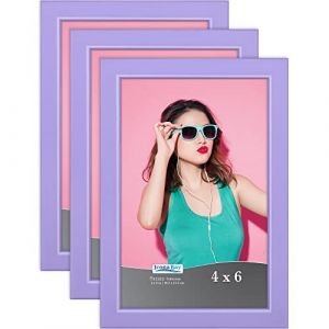Icona Bay - Cadres Photo 10x15 cm - Violet, Lot de 3 - Cadres Photo en Bois Massif de Style Scandinave - Collection Pizzazz (Mendota Merchants LLC, neuf)