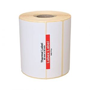 &Eacute;tiquette Thermique 80x50 mm | &Eacute;tiquettes Thermiques Adh&eacute;sives - Impression Thermique Directe - 1 Rouleau - 500 &Eacute;tiquettes (Labex Label, neuf)